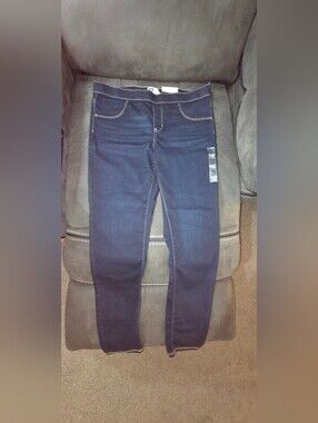 Girls Dark Blue Slim Jeans Sz 16 PLUS